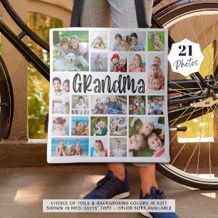 Moderne Oma 21 Foto-Collage in individueller Farbe Tasche