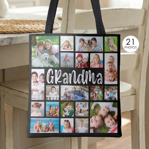 Moderne Oma 21 Fotocollage in individueller Farbe Tasche