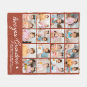 Moderne Oma Custom Terracotta 16 Foto Collage Fleecedecke (Vorderseite (Horizontal))