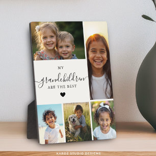 Moderne Oma Enkelkinder Foto-Collage Fotoplatte