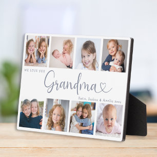 Moderne Oma-Foto-Collage Herz Schrift Fotoplatte