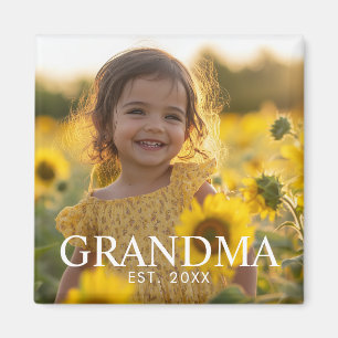 Moderne Oma-Foto Magnet
