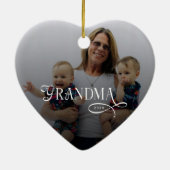 Moderne Oma-Foto-Personalisierung Keramik Ornament (Hinten)