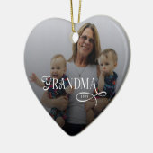 Moderne Oma-Foto-Personalisierung Keramik Ornament (Links)