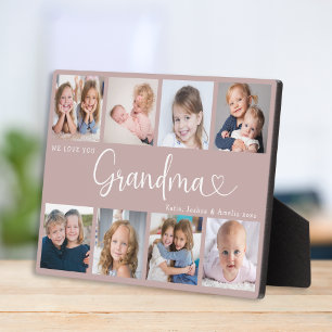 Moderne Oma-Fotocollage Herz Schrift Fotoplatte