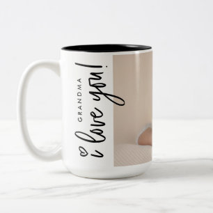 Moderne Oma ich liebe dich Foto vom Baby Benutzerd Zweifarbige Tasse
