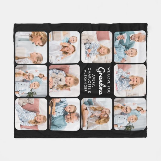 Moderne Oma-Liebe Sie Custom 11 FotoCollage Fleecedecke (Vorderseite (Horizontal))