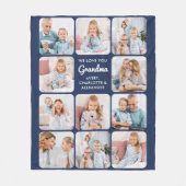 Moderne Oma Navy Blue Custom 11 Foto Collage Fleecedecke (Vorderseite)