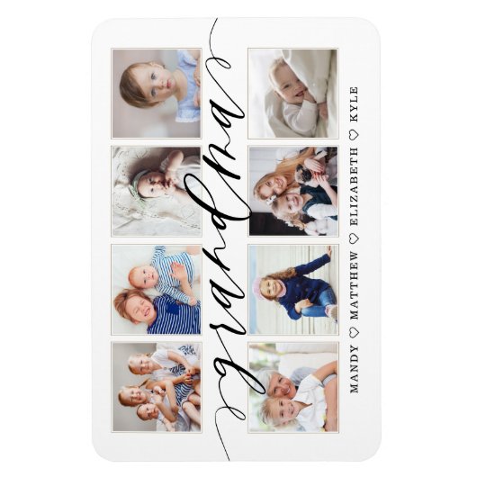 Moderne Oma Script Großkinder FotoCollage Magnet (Vertikal)