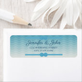 Moderne Ombre blue Wave Wedding Rücksendeadresse (Insitu)