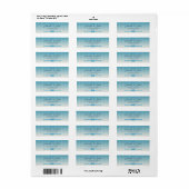 Moderne Ombre blue Wave Wedding Rücksendeadresse (Vorne)