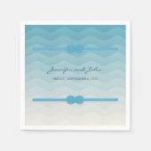 Moderne Ombre blue Waves Wedding Serviette (Vorderseite)