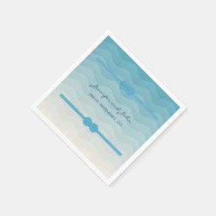 Moderne Ombre blue Waves Wedding Serviette