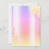 Moderne Ombre Glitzer Tropfen Sweet 16 Einladung (Rückseite)