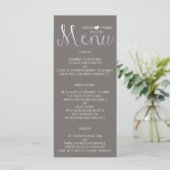 Moderne Ombré Typografie Lila & Gray Wedding Menükarte (Stehend Vorderseite)