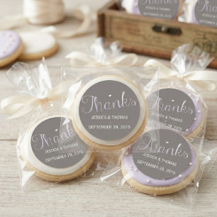 Moderne Ombré Typografie Lila & Gray Wedding Runder Aufkleber