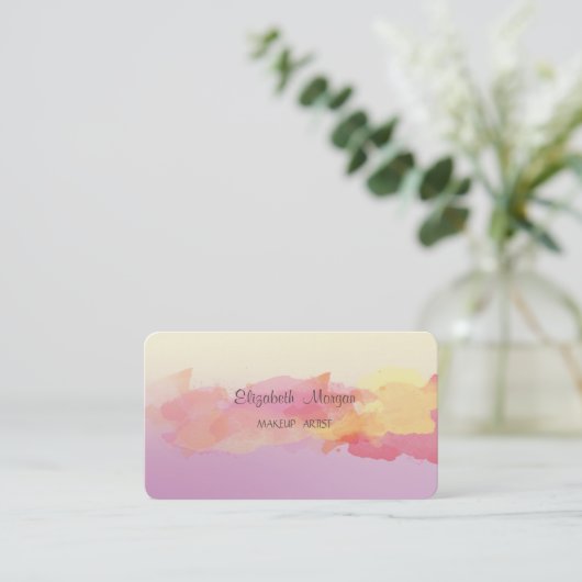 Moderne Ombre, Wasserfarbenpinselstriche Visitenkarte (Stehend Vorderseite)