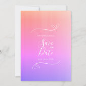 Moderne Ombre Wedding speichern das Datum Einladun Save The Date (Rückseite)