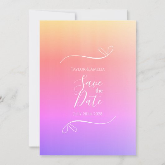 Moderne Ombre Wedding speichern das Datum Einladun Save The Date (Rückseite)
