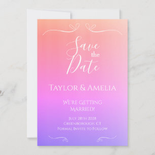 Moderne Ombre Wedding speichern das Datum Einladun Save The Date