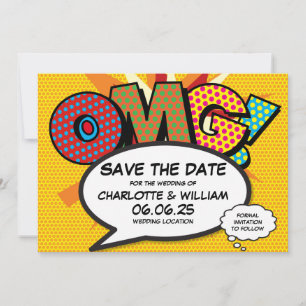 Moderne OMG lustige Comic-Hochzeit Save The Date