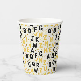 Moderne Onyx & Gold Akademie Pappbecher