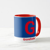 Moderne Opa-Buchstabe-Kaffeetasse Tasse (VorderseiteRechts)