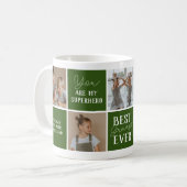 Moderne Opa-Grüne FotoCollage Kaffeetasse (Vorderseite Links)