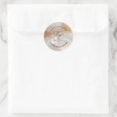 Moderne Opal benutzerdefiniertes Logo Name weiß da Runder Aufkleber (Tasche)