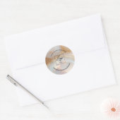 Moderne Opal benutzerdefiniertes Logo Name weiß da Runder Aufkleber (Umschlag)
