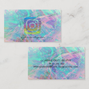 Moderne Opal Irisierende Instagram Social Media Visitenkarte
