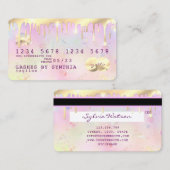 moderne Opal-Rosa- und Gold-Kreditkarte Visitenkarte (Vorne/Hinten)