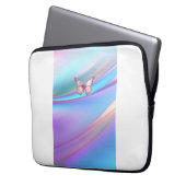 Moderne opaleszente Pink Butterfly Electronics Bag Laptopschutzhülle (Vorderseite Links)