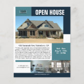 Moderne Open House 3 Foto Teal Anpassbar Flyer (Vorne)