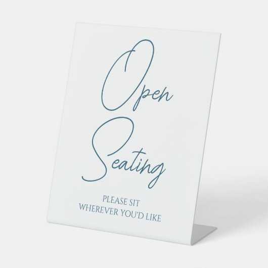 Moderne Open Seating Wedding Sockelschild (Vorderseite)