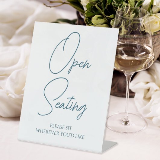 Moderne Open Seating Wedding Sockelschild