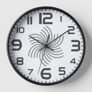Moderne optische Illusionswand - Schwarz/Weiß Uhr