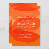 Moderne Orange Abstrakt Shapes Graduierungsparty Einladung (Vorne/Hinten)