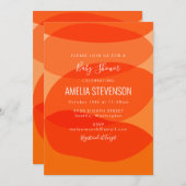 Moderne, orange Abstrakte Formen Einzigartige Kind Einladung (Vorne/Hinten)