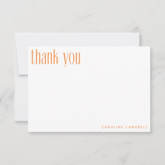 Moderne, orange Abstrakte Formen - kundenspezifisc Dankeskarte (Vorderseite)