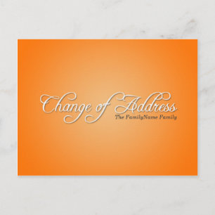 Moderne orange Adressenänderung Postkarte