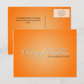 Moderne orange Adressenänderung Postkarte (Vorne/Hinten)