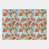Moderne Orange Apricots Peach Frucht Wasserfarbe Geschenkpapier Set (Vorderseite 2)