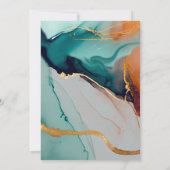 Moderne Orange Aquamarine Minimalistische Romantik Einladung (Rückseite)