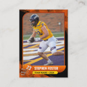 Moderne Orange & Black Football Trading Card Telefonnummerkarte (Vorderseite)