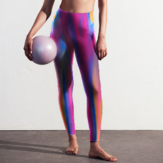 Moderne Orange Blue Lila Gefärbte Krawatte gedruck Leggings