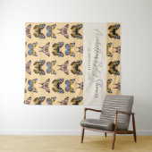 Moderne Orange Boho Butterfly Girl Babydusche Wandteppich (Beispiel (Horizontal))