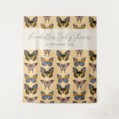 Moderne Orange Boho Butterfly Girl Babydusche Wandteppich (Vorderseite)