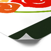 Moderne Orange Bouquet & Green Butterfats Square Poster (Ecke)