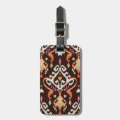 Moderne orange-braune Hüftgürtelmuster Gepäckanhänger (Vorderseite vertikal)